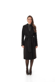 Black Cashmere Wool Blend Overcoat