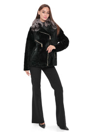 Genuine Silver Fox Trim Coat