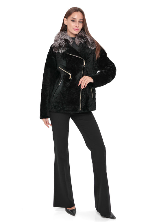 Genuine Silver Fox Trim Coat
