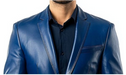Archie Blue Leather Blazer – Leather Blazer for Men
