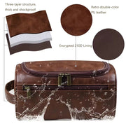 PU Leather Toiletry Bag for Men & Women – Hanging Travel Dopp Kit Organizer