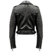 Men Black Biker Studded Leather Jacket