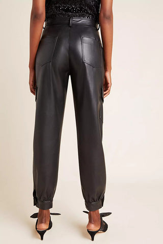 Imogen Women's Genuine Leather Slim Fit Pants Black