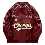 Oversized Faux Leather Racing Jacket | Unisex Racer