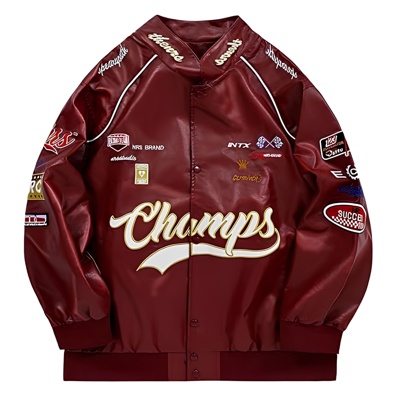 Oversized Faux Leather Racing Jacket | Unisex Racer