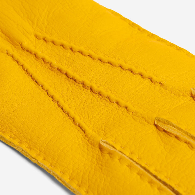 Matteo (yellow) - Gloves made of American deerskin leather with cashmere lining