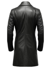 Men’s Black Long Leather Coat