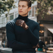 Mario (brown) - Lambskin leather driving gloves