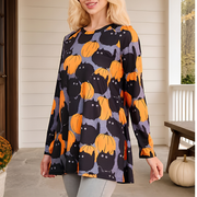 Women's Loose Fit Long Sleeve Tunic Top