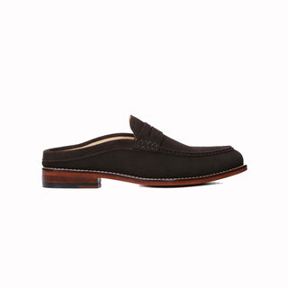 Reggie Backless Leather Loafers Dark Brown