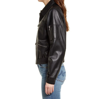 Canan Women's Oversized Leather Jacket Black