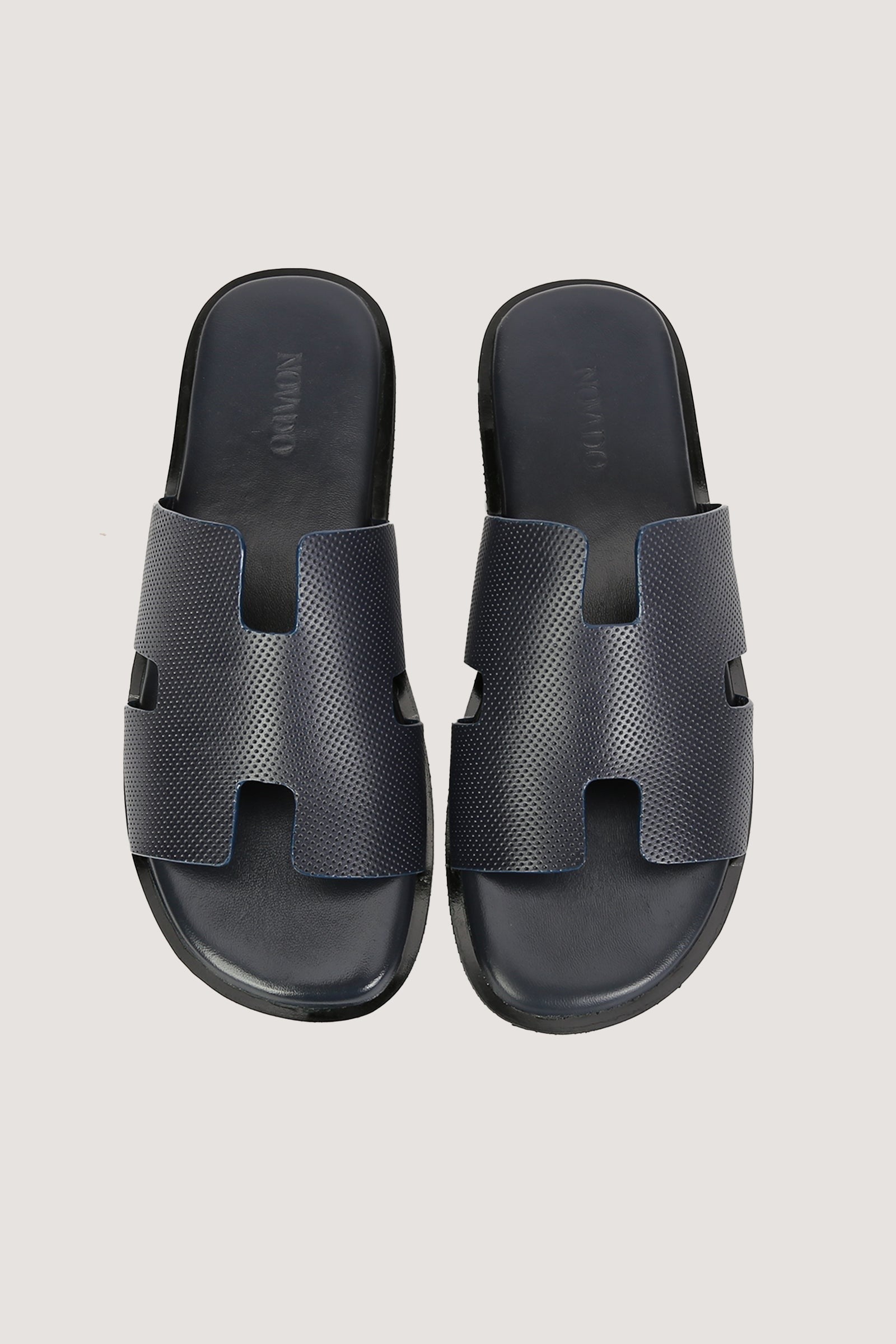 Wesley Men's H Dotted Leather Slipper – Premium Style – Inland