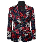 Men's Halloween Sugar Skull Blazer & Tie Set