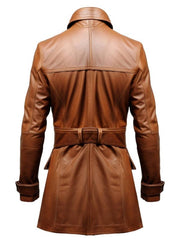 Vintage Brown Women’s Leather Long Coat