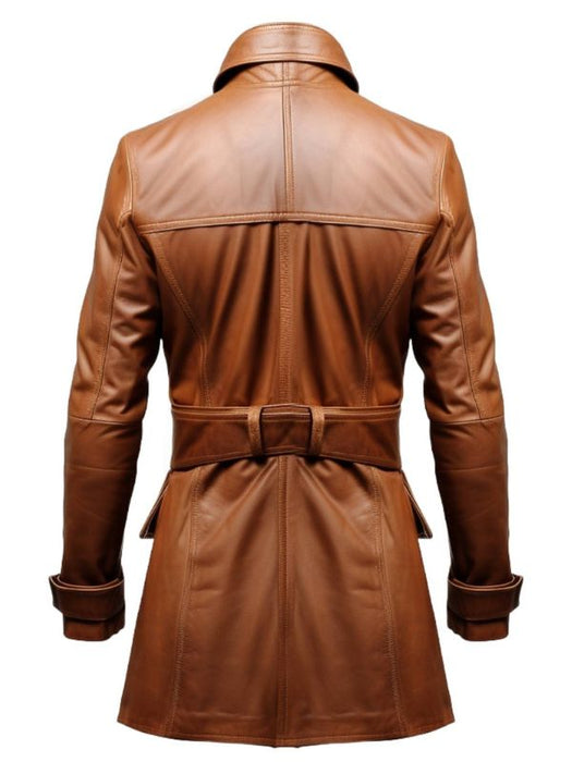 Vintage Brown Women’s Leather Long Coat