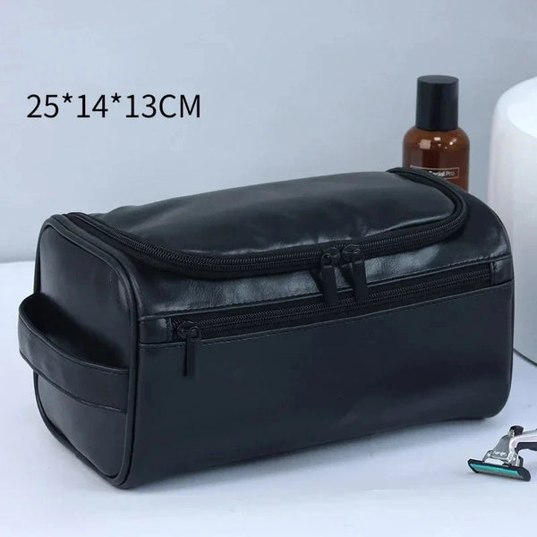 PU Leather Toiletry Bag for Men & Women – Hanging Travel Dopp Kit Organizer