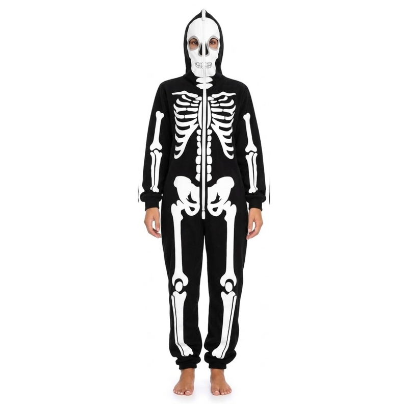 Just Love Women's Adult Onesie Skeleton Halloween Costume with Hood