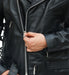 Kaan Zipper Leather Biker Jacket for Men's Black