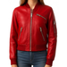 Audrey Leather Red Jacket – Stylish Women’s Red Leather Jacket