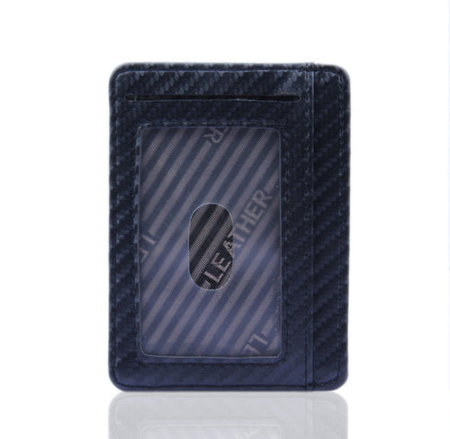 PU Leather Carbon Fiber Wallet Mini Slim Business Card Holder