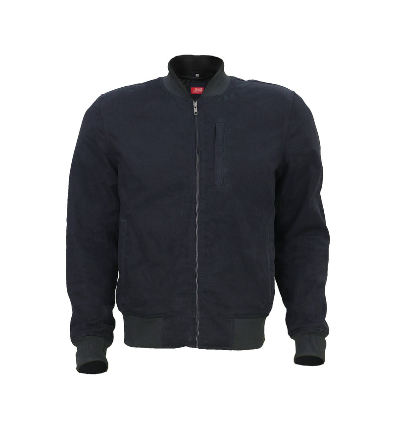 Burak Men’s Denim Safety Padded Motorcycle Bomber Jacket
