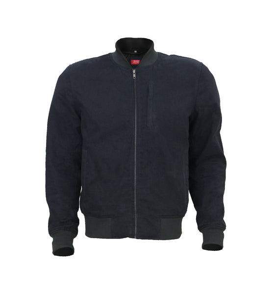 Burak Men’s Denim Safety Padded Motorcycle Bomber Jacket