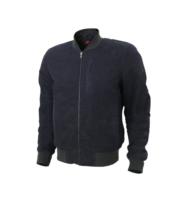 Burak Men’s Denim Safety Padded Motorcycle Bomber Jacket