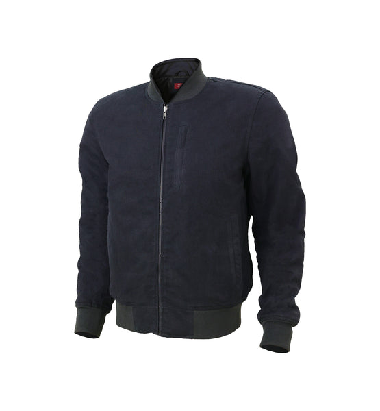 Burak Men’s Denim Safety Padded Motorcycle Bomber Jacket