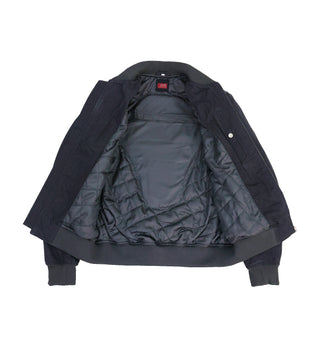 Burak Men’s Denim Safety Padded Motorcycle Bomber Jacket