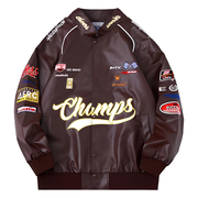 Oversized Faux Leather Racing Jacket | Unisex Racer