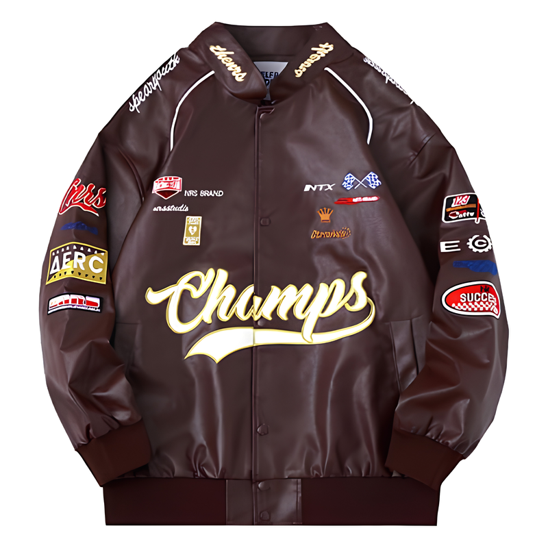 Oversized Faux Leather Racing Jacket | Unisex Racer