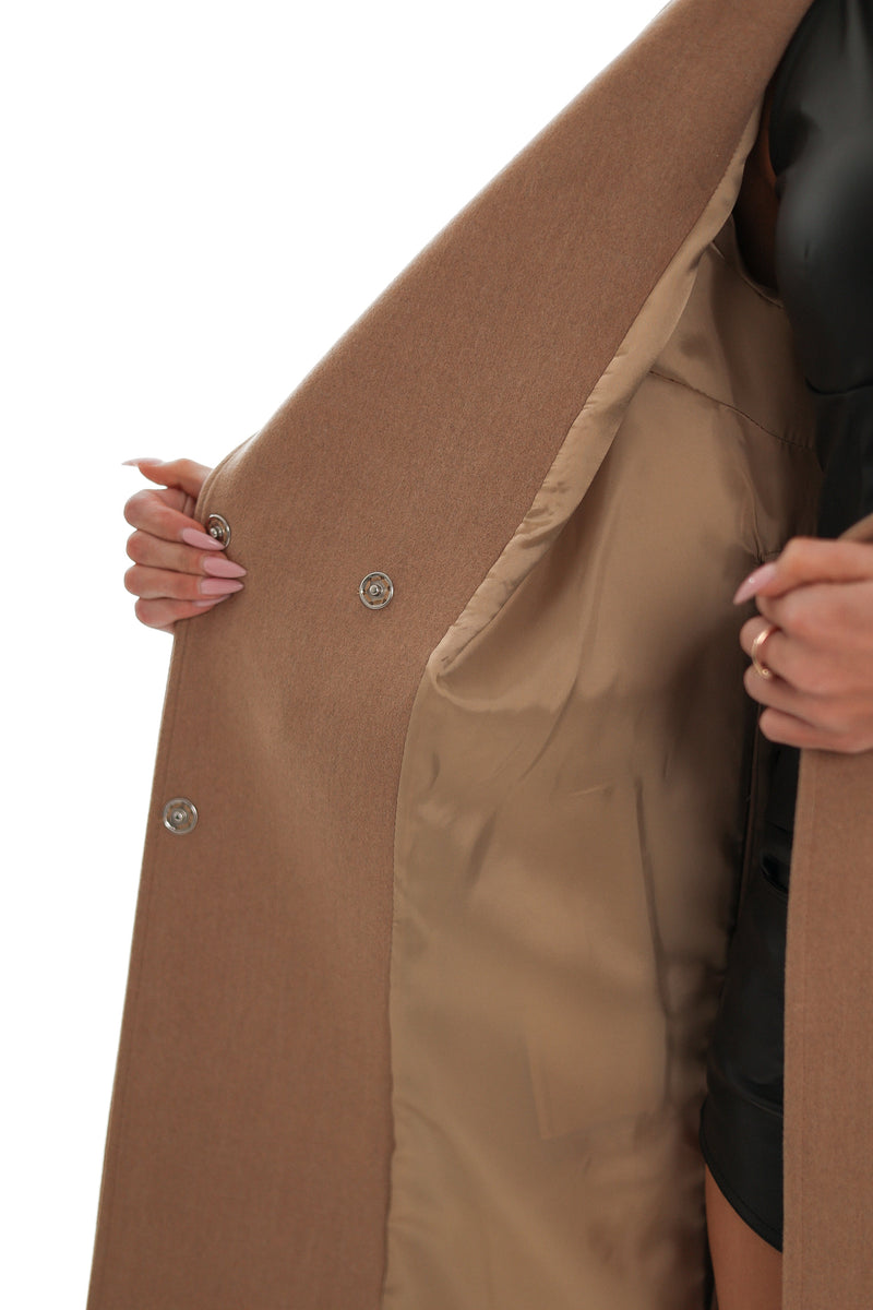 Camel Cashmere Blend Coat for Women