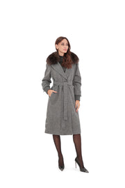 Genuine Polar Fox Wool Coat