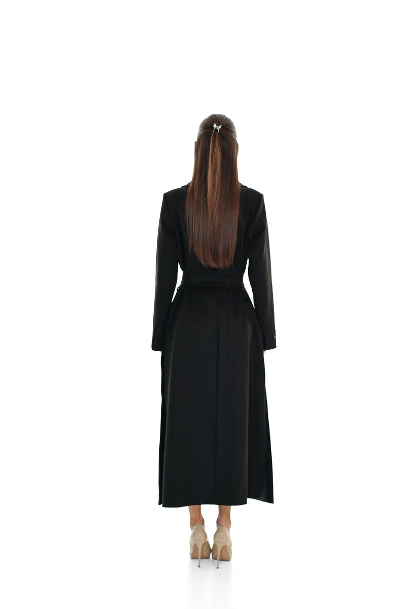 Black Cashmere Blend Coat for Women