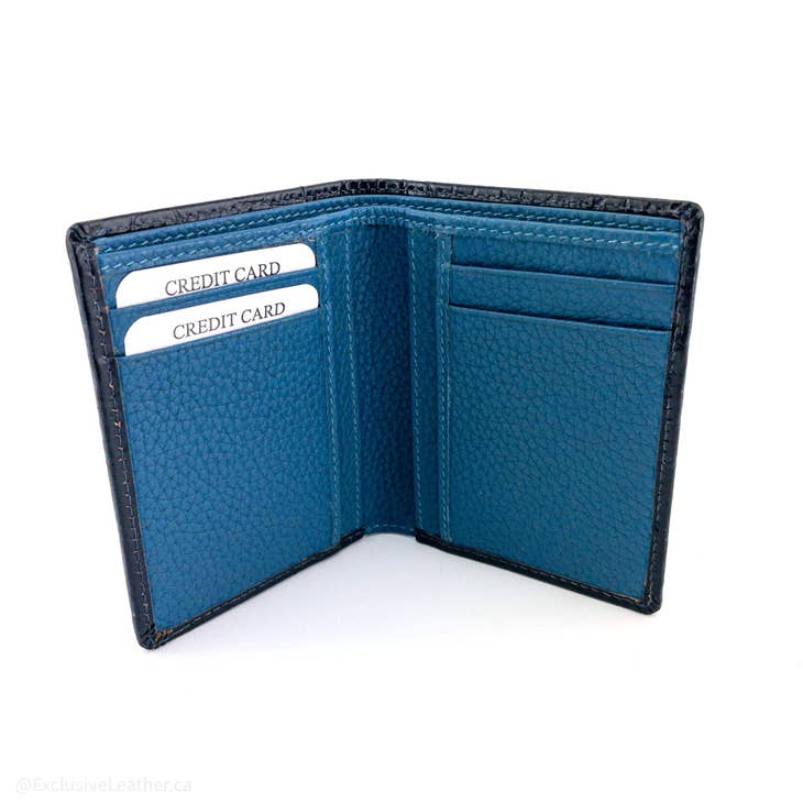 Henry Men's Leather Bifold Wallet Blue