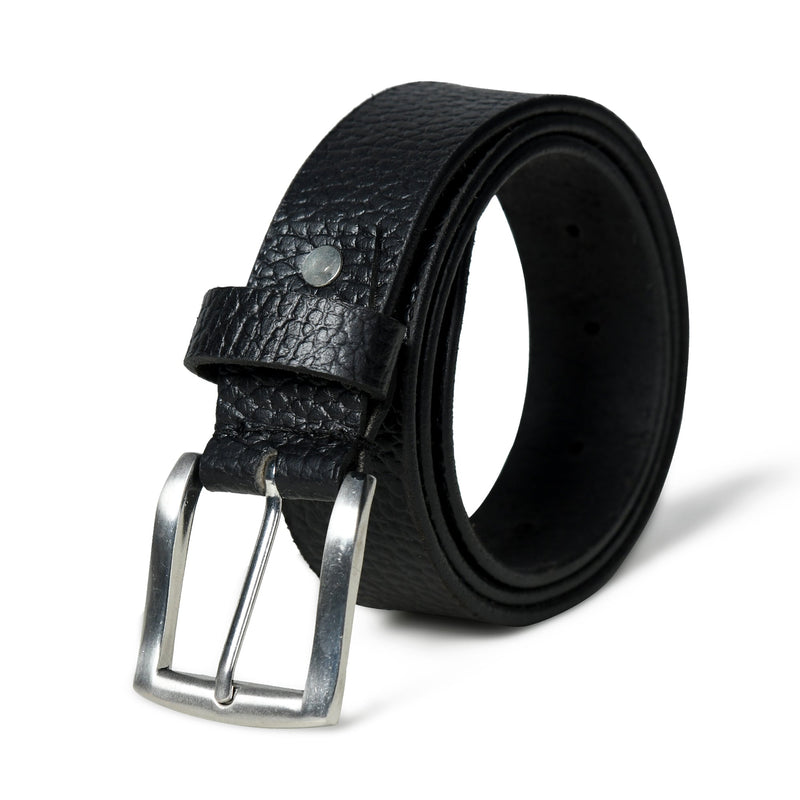 Nexus Black Buffalo Textured Leather Belt