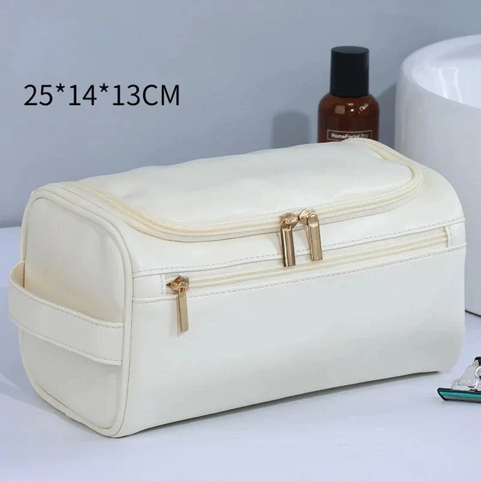 PU Leather Toiletry Bag for Men & Women – Hanging Travel Dopp Kit Organizer