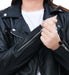 Lina Genuine Leather Biker Jacket For Women Zipper Closure Black