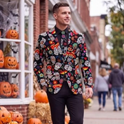 Men's Halloween Sugar Skull Blazer & Tie Set