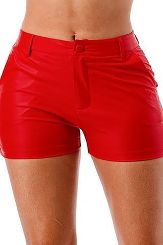 Daisy Women's Real Leather Shorts With Pockets