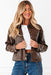 Faux Leather Drawstring Hem Jacket Women Utility Pocket Relaxed Fit