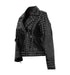 Afaaf Women’s Black Lambskin Leather Jacket Studded Biker Style