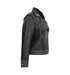 Afaaf Women’s Black Lambskin Leather Jacket Studded Biker Style