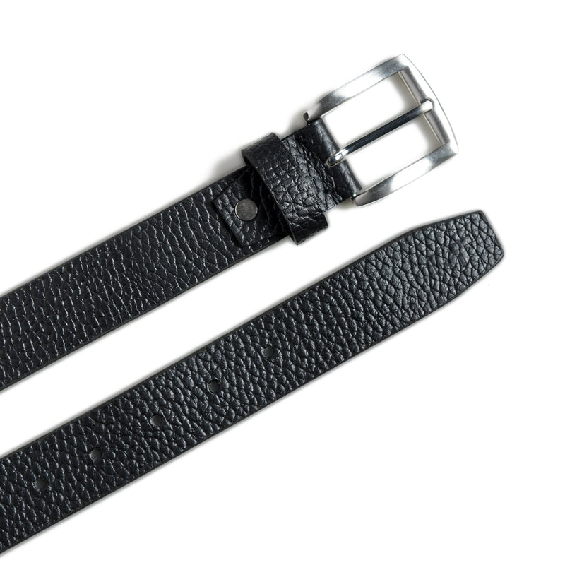 Nexus Black Buffalo Textured Leather Belt