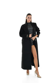 Black Cashmere Blend Coat for Women