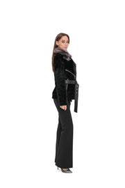 Genuine Silver Fox Trim Coat