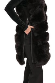 Genuine Polar Fox Fur Vest – 90 cm Longline