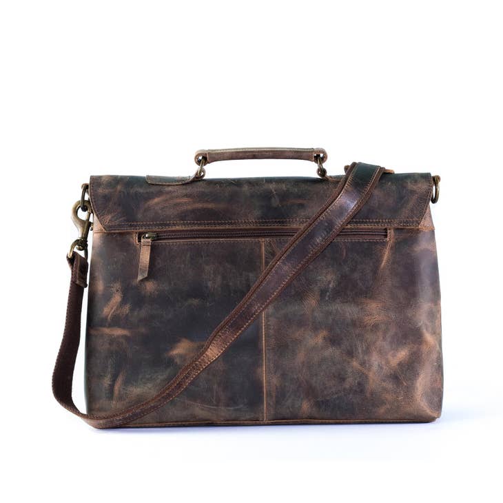 Raymond Vintage Retro Buffalo Leather Briefcase Brown – Inland Leather Co