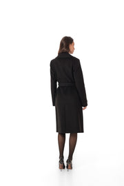Black Cashmere Wool Blend Overcoat