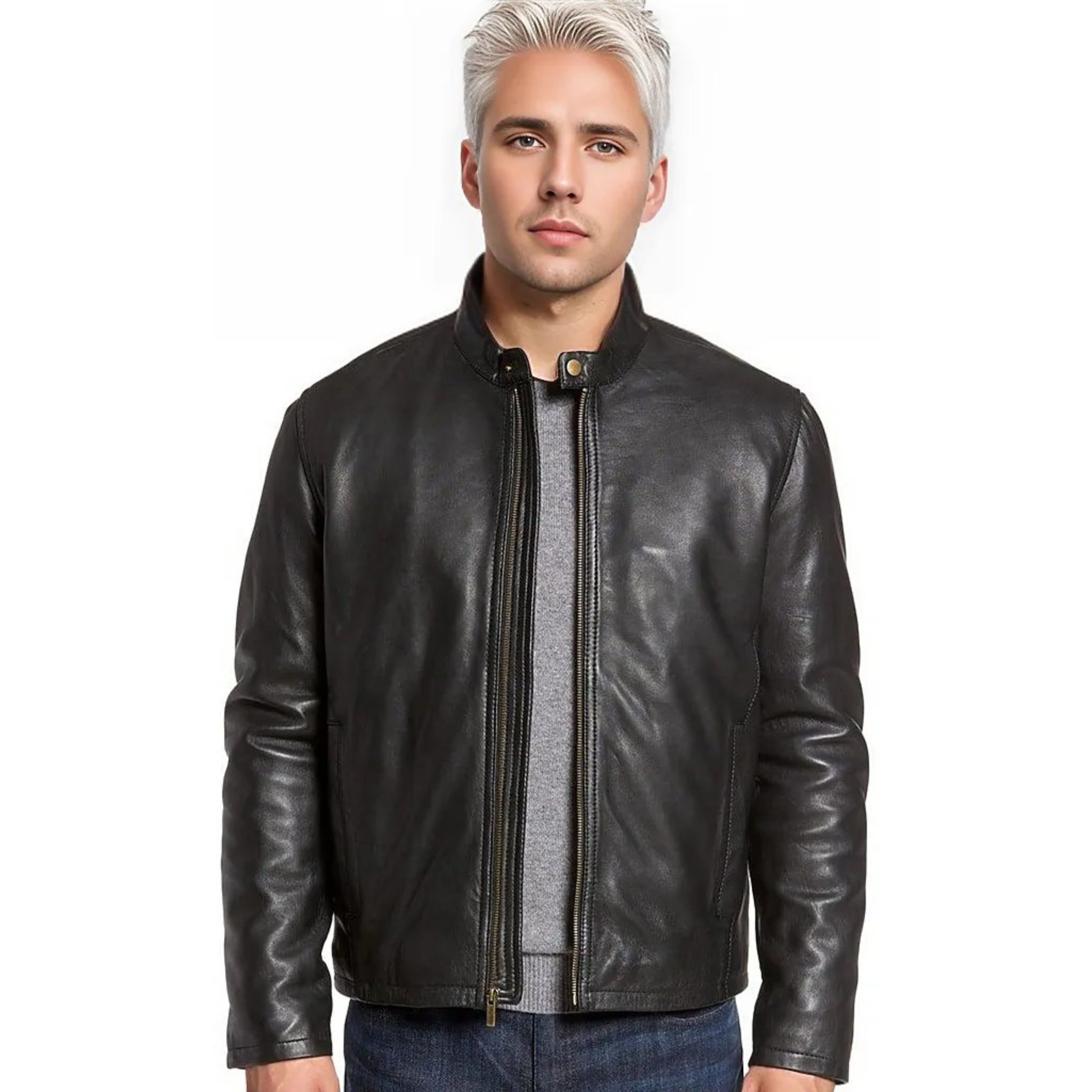 Drake Men's Classic Cowhide Leather Jacket – Inland Leather Co
